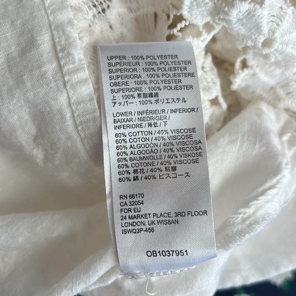 Free People Lina Lace Balloon Sleeve White embroidered lace Peasant Blouse Small - Picture 12 of 12